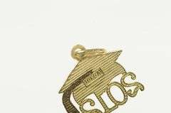 10K Yellow Gold 2012 Cut Out Graduation Cap School Charm/Pendant