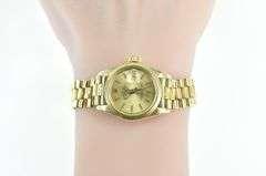 18k Gold Rolex Datejust 26mm 6927 Bark Bezel 1980's Women's Watch