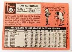 Carl Yastrzemski 1969 Topps Baseball Card