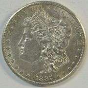 Flashy blazing BU 1887-S Morgan Silver Dollar. Better date