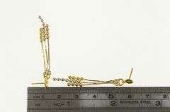 18K Yellow Gold Tri Tone Dangle Beaded Fringe Chain Earrings