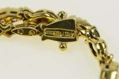 18K Yellow Gold 1.40 Ctw Diamond Link Vintage Tennis Bracelet