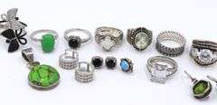 Group lot of vintage 925 sterling silver jewelry