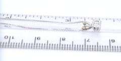 18kt White gold diamond solitaire pendant on box chain necklace
