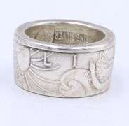 Vintage 925 sterling silver signed wide band