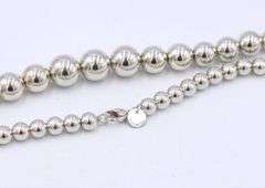 Tiffany & Co Graduated silver bead necklace