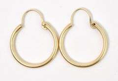 Simple 14k Yellow Gold Hoop Earrings