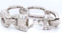 Judith Ripka diamond link bracelet in sterling silver