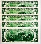 (5) Superb Crisp 2017A $2 Star Replacement Notes San Francisco-Consecutive!