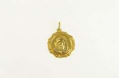 18K Yellow Gold Vintage Virgin Mother Mary Jesus Charm/Pendant