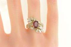 14K Yellow Gold 4.29 Ctw Natural Ruby VVS Diamond Engagement Ring