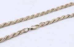 Italian vintage 925 sterling silver rope chain necklace