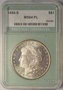 1880-S Morgan Silver Dollar NTC MS64 PL