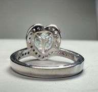 Beautiful 3 Ct Green Fire Moissanite Heart Ring