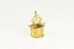 18K Yellow Gold 3D 1950's Wishing Well Carnelian Charm/Pendant
