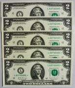 (5) Superb Crisp 2017A $2 Star Notes San Francisco-Consecutive!