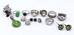 Group lot of vintage 925 sterling silver jewelry