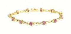 14K Yellow Gold 2.70 Ctw Ruby Diamond Accent Classic Tennis Bracelet