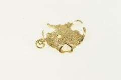 14K Yellow Gold Vintage Textured Fish Statement Charm/Pendant