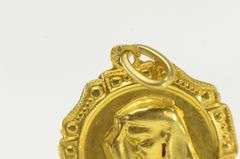18K Yellow Gold Vintage Virgin Mother Mary Jesus Charm/Pendant