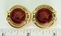 Stately 14K Earrings with Carnelian Intaglios