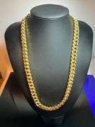 Huge 130  Gram 18 Kt Yellow Gold Plated Cuban Necklace