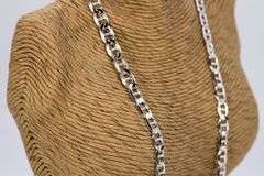 Sterling Silver Flat Marina Link Chain 8.2mm 925 Italy Anchor Mariner Necklace 24"