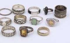 Group lot of vintage 925 sterling silver rings