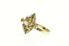 14K Yellow Gold Retro Syn. Opal Sapphire Domed Cocktail Ring
