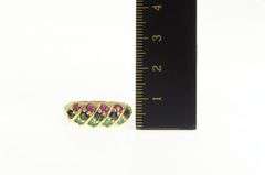 14K Yellow Gold Natural Emerald Ruby Sapphire Striped Band Ring