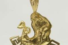 14K Yellow Gold Aquarius Ganymede Astrology Zodiac Sign Charm/Pendant