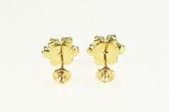 18K Yellow Gold Sim. Blue Topaz Sim. Citrine Flower Cluster Earrings