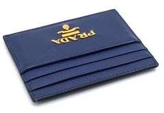Prada navy blue Saffiano leather card holder