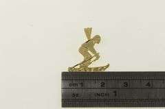 14K Yellow Gold Diamond Cut Skier Vintage Sprorts Charm/Pendant
