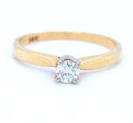 14kt Yellow gold diamond solitaire ring
