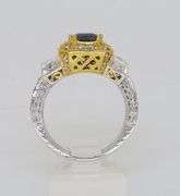 LeVian Blue Sapphire & Diamond Halo Ring