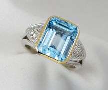 Pretty Blue Topaz and Diamond Ring