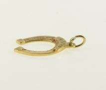 10K Yellow Gold 45 Years Engraved Horse Shoe Lucky Charm/Pendant
