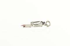 Sterling Silver Heart Red Enamel Mouse Trap Cute Retro Charm/Pendant