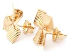 Tiffany & Co. Corrugated Square Earrings in 18K