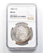 MS62 1880-S Morgan Silver Dollar NGC Great Contrast