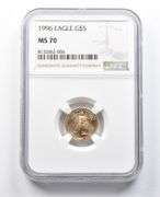 MS70 1996 $5 American Gold Eagle 1/10 Oz Gold NGC