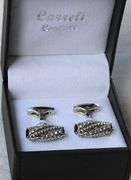 Handsome Pair Jeweled Style Cufflinks By Carelli