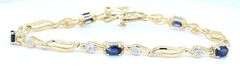 14kt Yellow gold 2.50ctw sapphire and diamond bracelet