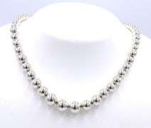 Tiffany & Co Graduated silver bead necklace