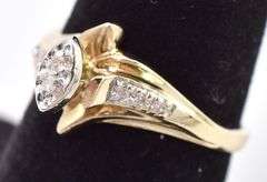 Sparkling 10K Yellow Gold Diamond Ring