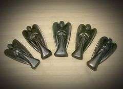 Natural Certified Amazing 1275 Cttw Jade 5 Piece Carved Angels Set