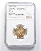 MS70 1996-W $5 Olympics Flag Bearer Gold Commemorative NGC