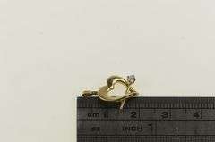 14K Yellow Gold Diamond Heart Arrow Love Struck Cupid Charm/Pendant