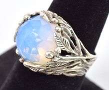 Stunning Sterling Silver Opal Gemstone Ring